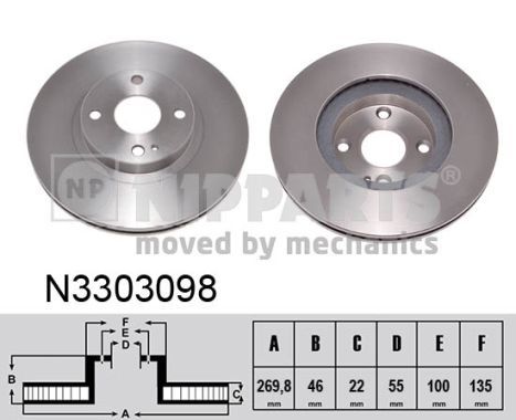 NIPPARTS Bremžu diski N3303098