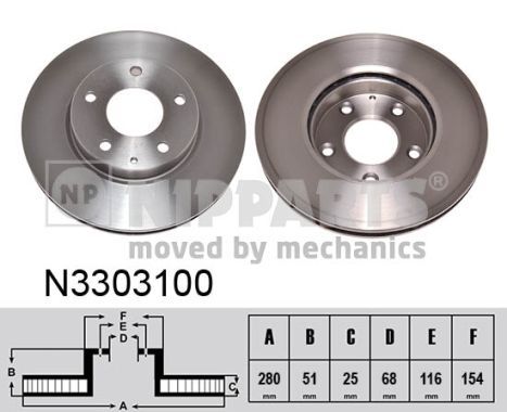 NIPPARTS Bremžu diski N3303100