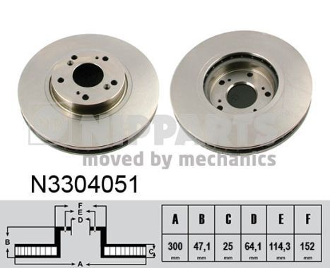 NIPPARTS Bremžu diski N3304051