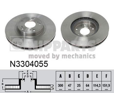 NIPPARTS Тормозной диск N3304055