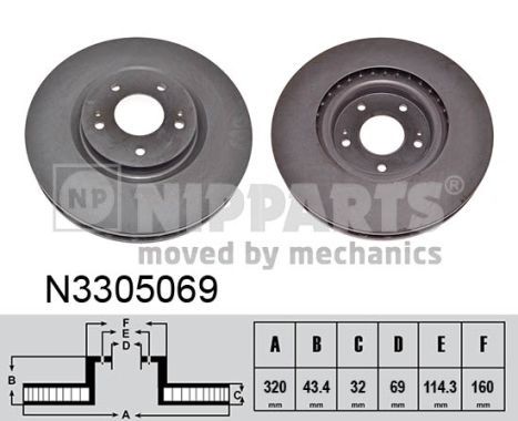 NIPPARTS Тормозной диск N3305069