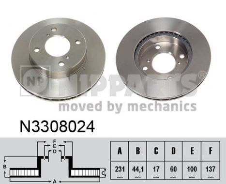 NIPPARTS Bremžu diski N3308024