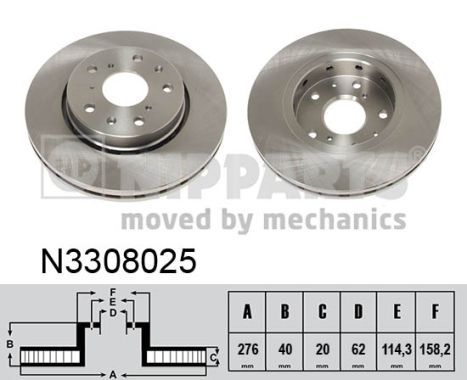 NIPPARTS Bremžu diski N3308025