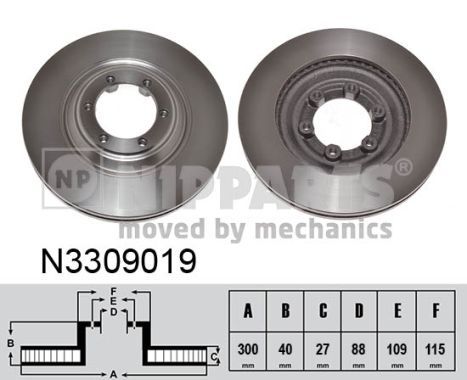 NIPPARTS Bremžu diski N3309019