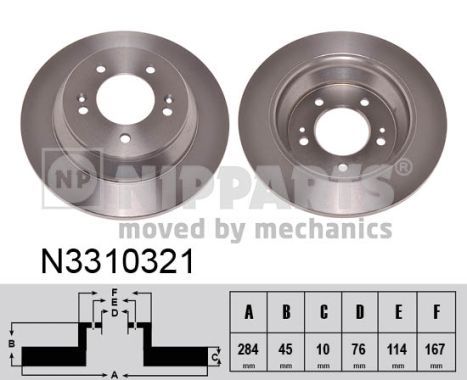 NIPPARTS Bremžu diski N3310321