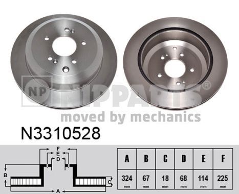 NIPPARTS Bremžu diski N3310528