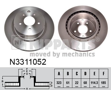 NIPPARTS Bremžu diski N3311052