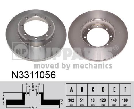 NIPPARTS Bremžu diski N3311056