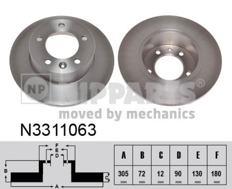 NIPPARTS Bremžu diski N3311063