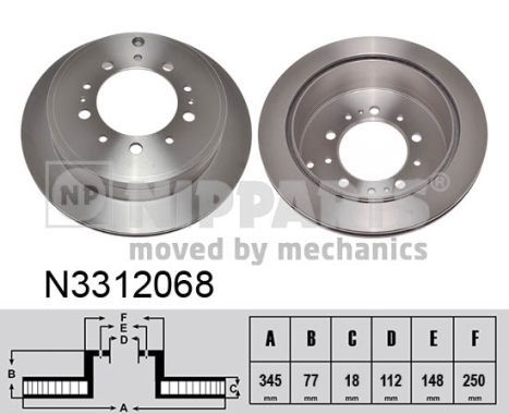 NIPPARTS Bremžu diski N3312068