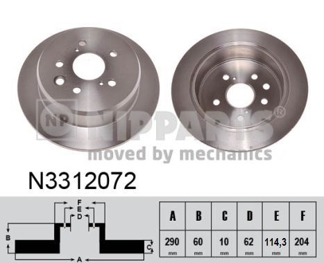 NIPPARTS Bremžu diski N3312072
