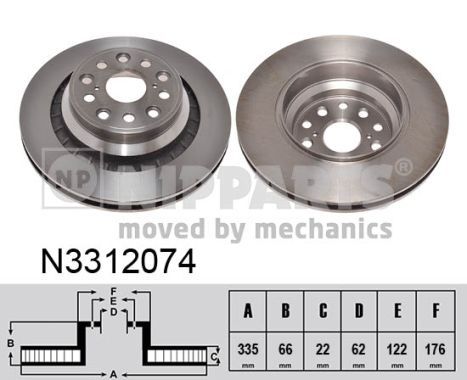 NIPPARTS Bremžu diski N3312074