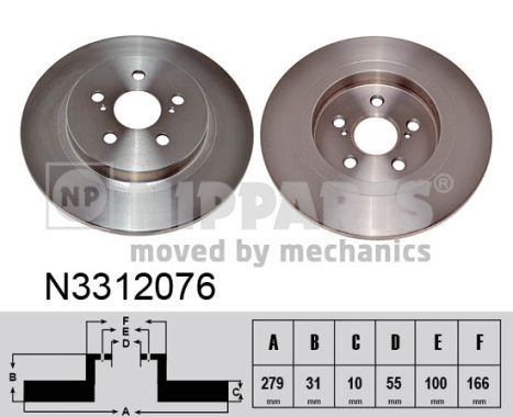 NIPPARTS Bremžu diski N3312076