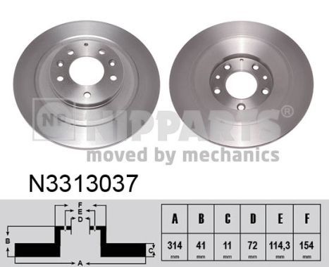 NIPPARTS Bremžu diski N3313037