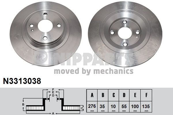 NIPPARTS Bremžu diski N3313038