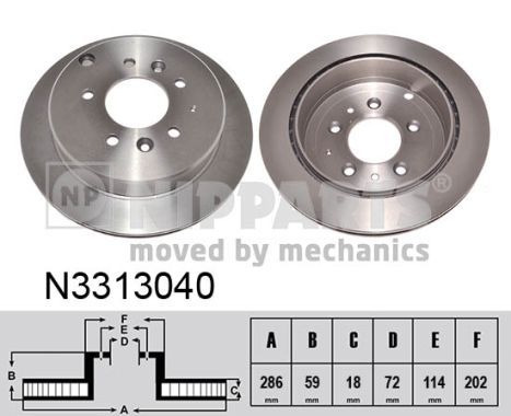 NIPPARTS Bremžu diski N3313040