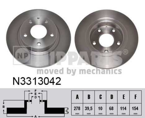 NIPPARTS Bremžu diski N3313042