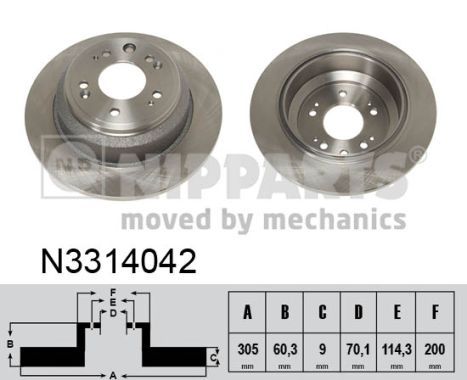 NIPPARTS Bremžu diski N3314042