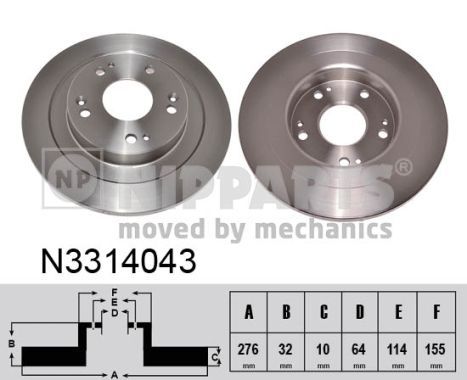 NIPPARTS Bremžu diski N3314043