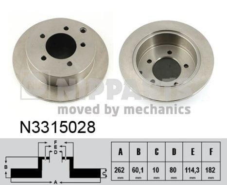 NIPPARTS Bremžu diski N3315028