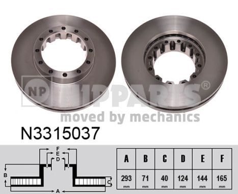 NIPPARTS Bremžu diski N3315037