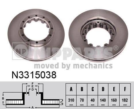 NIPPARTS Bremžu diski N3315038