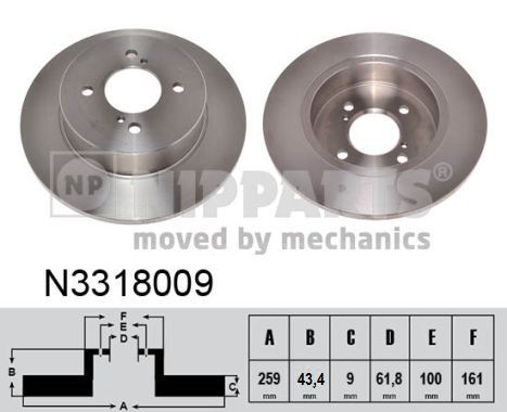 NIPPARTS Bremžu diski N3318009