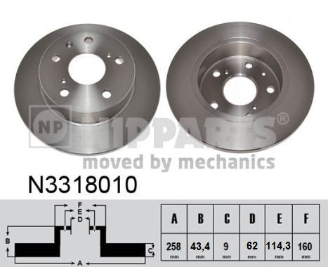 NIPPARTS Bremžu diski N3318010