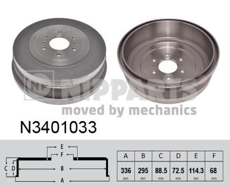 NIPPARTS Bremžu trumulis N3401033