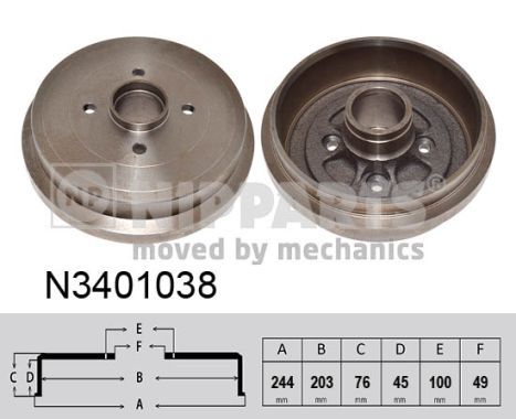 NIPPARTS Тормозной барабан N3401038