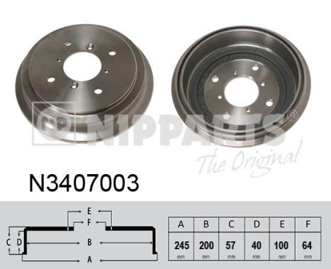 NIPPARTS Bremžu trumulis N3407003