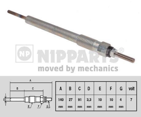 NIPPARTS Свеча накаливания N5710507