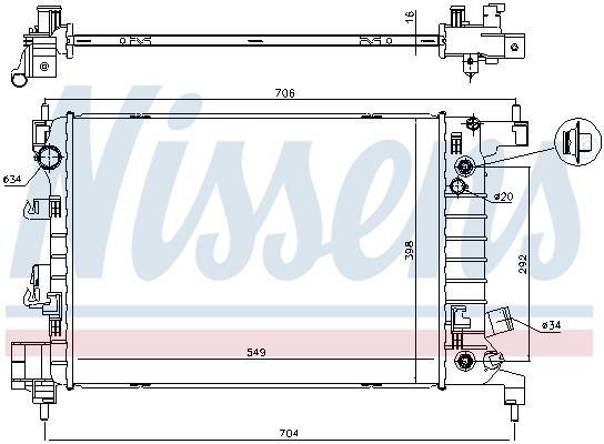 NISSENS Radiators, Motora dzesēšanas sistēma 616908