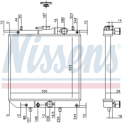 NISSENS Radiators, Motora dzesēšanas sistēma 61748