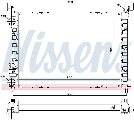 NISSENS Radiators, Motora dzesēšanas sistēma 61804