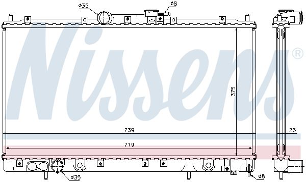 NISSENS Radiators, Motora dzesēšanas sistēma 62868A