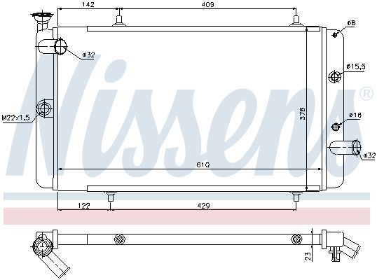 NISSENS Radiators, Motora dzesēšanas sistēma 63742