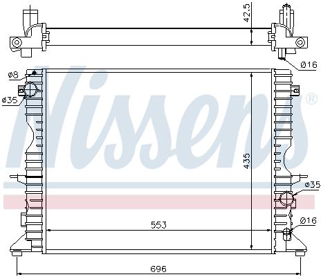 NISSENS Radiators, Motora dzesēšanas sistēma 64311A
