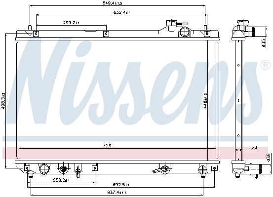 NISSENS Radiators, Motora dzesēšanas sistēma 64659