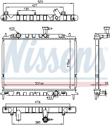 NISSENS Radiators, Motora dzesēšanas sistēma 66666