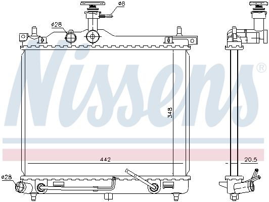 NISSENS Radiators, Motora dzesēšanas sistēma 67098