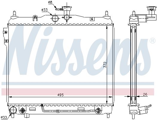 NISSENS Radiators, Motora dzesēšanas sistēma 67487