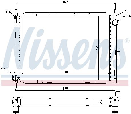 NISSENS Radiators, Motora dzesēšanas sistēma 68729