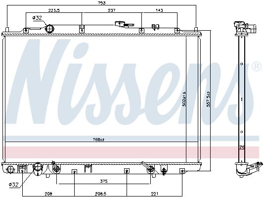 NISSENS Radiators, Motora dzesēšanas sistēma 69476