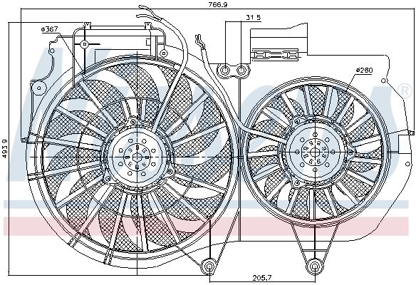 NISSENS Ventilators, Motora dzesēšanas sistēma 85247