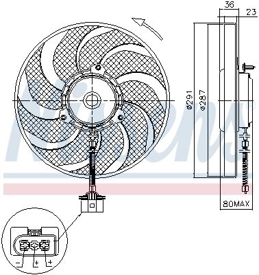 NISSENS Ventilators, Motora dzesēšanas sistēma 85545