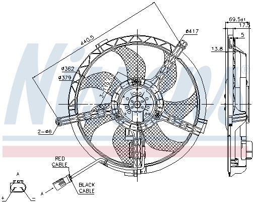 NISSENS Ventilators, Motora dzesēšanas sistēma 85632
