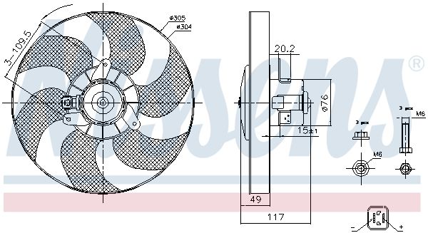 NISSENS Ventilators, Motora dzesēšanas sistēma 85658