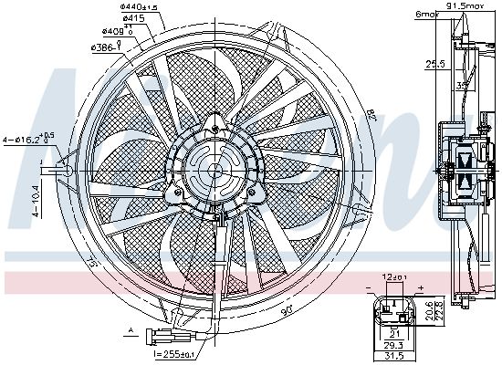 NISSENS Ventilators, Motora dzesēšanas sistēma 85674