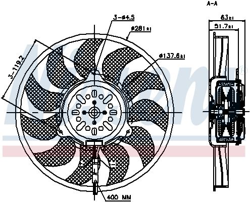 NISSENS Ventilators, Motora dzesēšanas sistēma 85692